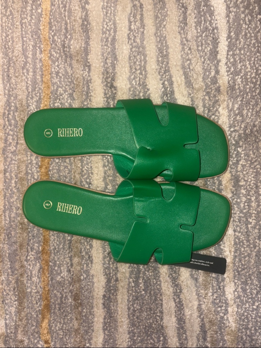 Emerald Green Slide Sandals for Women